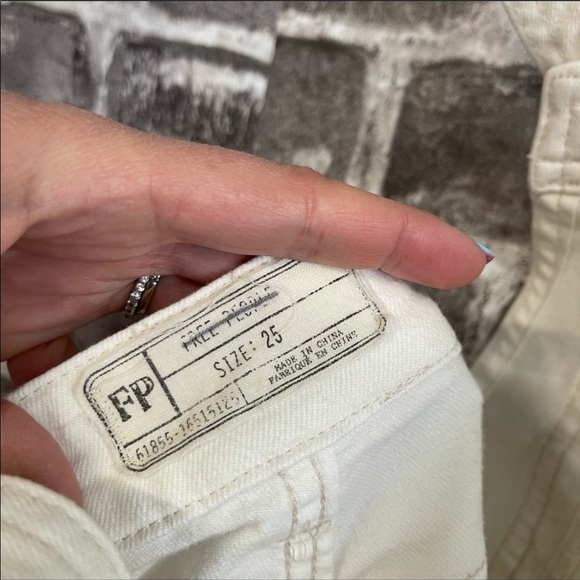 SOLD Free People jean denim overalls white - Picture 6 of 7